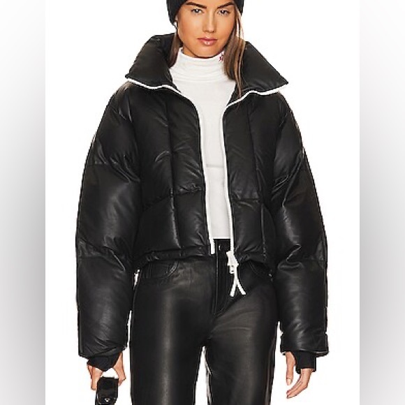 ❤️ Shoreditch Ski Club Leather Puffer Jacket❤️ - Picture 1 of 3